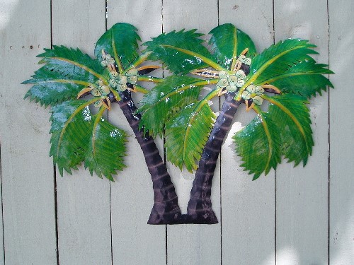 23" Metal Canary Palm Tree Wall Decor
